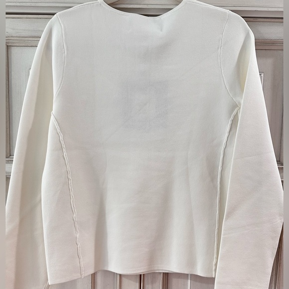 NWT SZ XL Aleeza Paris Porcelain Knit Top White Long Sleeve - Picture 6 of 10